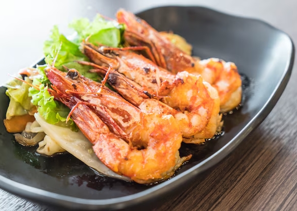 金新鮮無毒白蝦